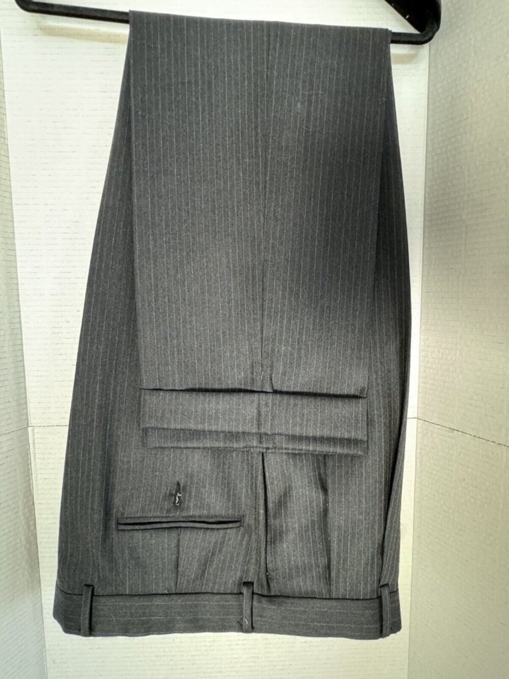 Tommy Hilfiger Mens Gray Pinstripe Wool Suit 43L W37 Colombia Business Office - Picture 2 of 11